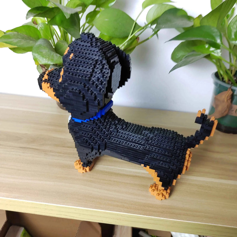 Dachshund Dog Model Micro Mini Building Blocks Set Educational Recreation Toys Pet Lover Gift Decoration Bricks Party Gift