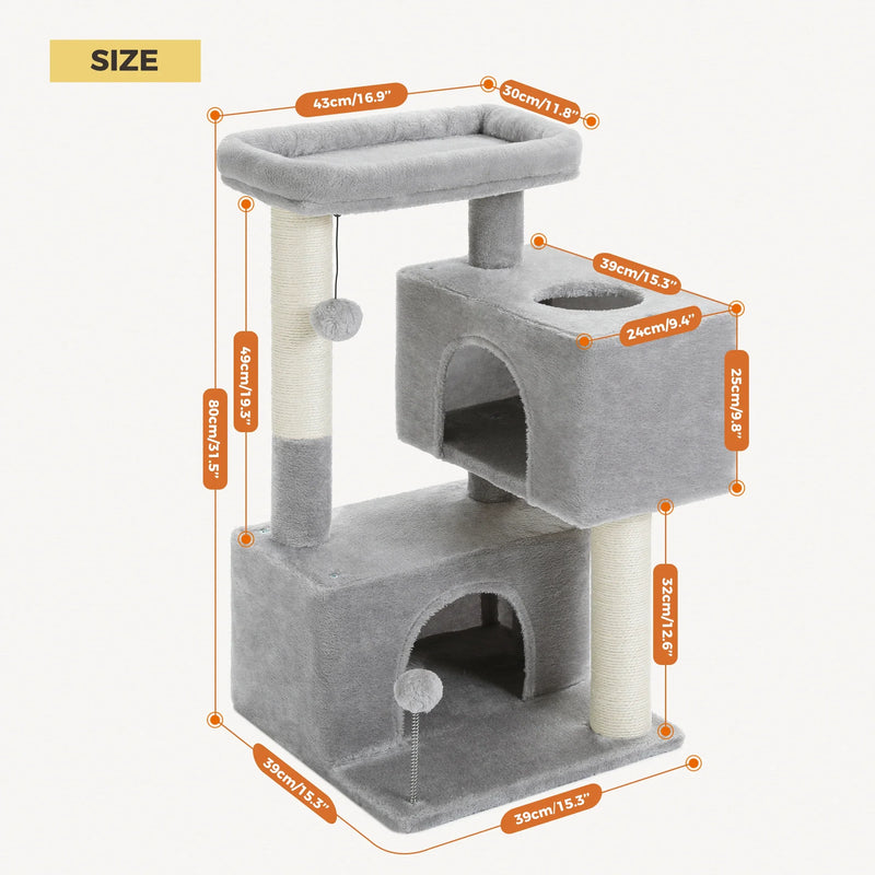 PAWZ Road Large Multi-Level Cat Tree with Condo and Hammock