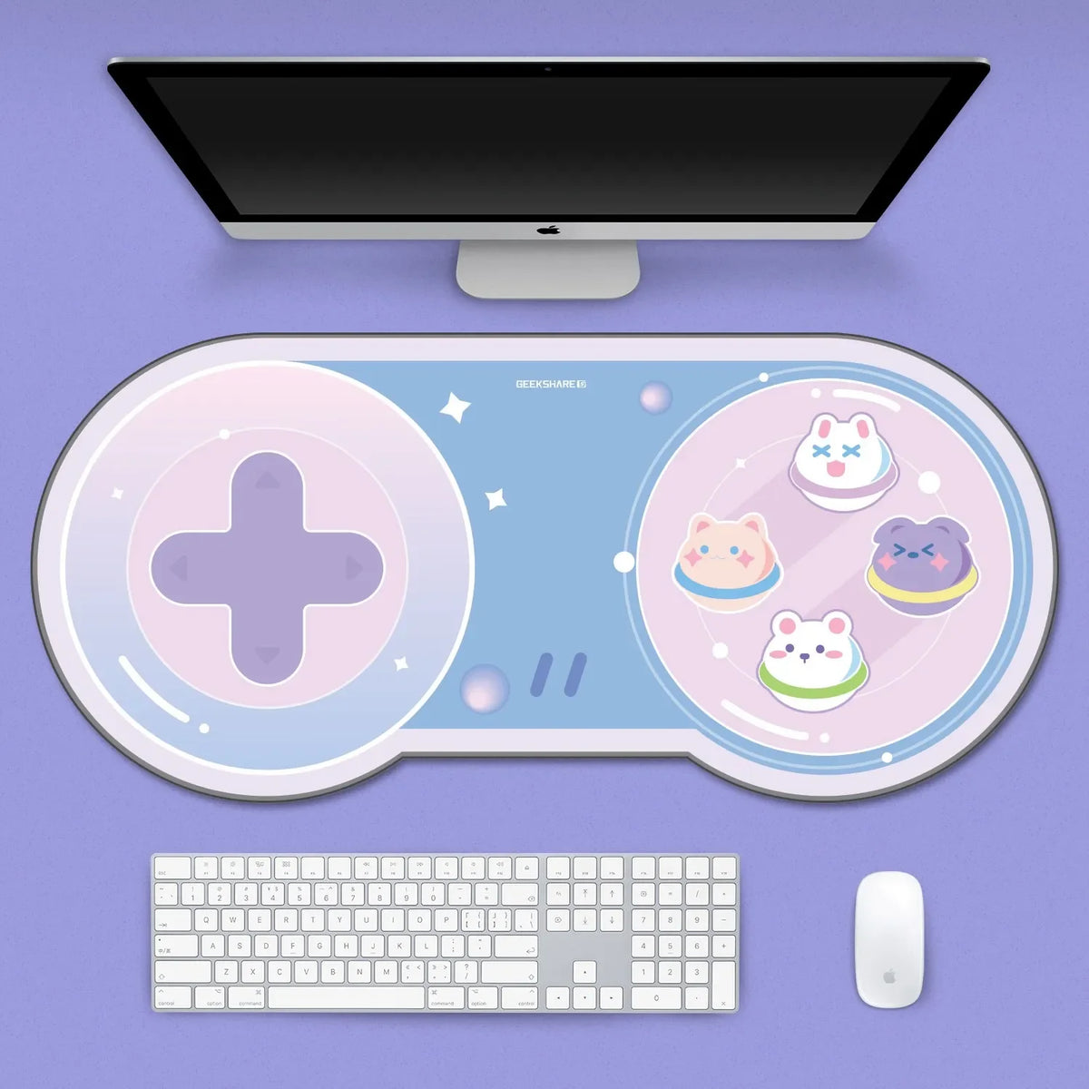 Big Mouse Pad Cute Cat Ears Desk Pad Thicken Computer Games Non-slip Pink Girl Cartoon Super Cute For Girl Game Boy 80CM*40CM