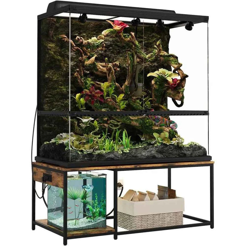 4x2x2 Reptile Enclosure Stand – 48"x24" Tall Reptile Tank Stand or 120 Gallon Aquarium Stand, Bearded Dragon Cage, Snake Enclosu