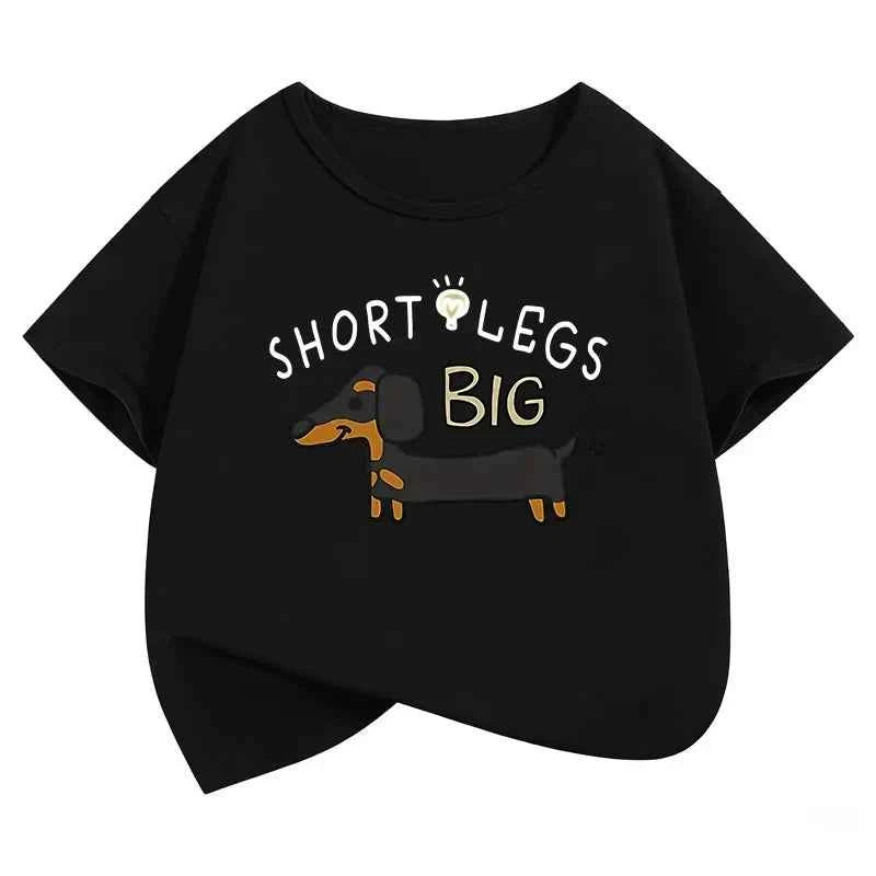 Fashion Dachshund Dog Design T-Shirt Printed T Shirt Boys Girls Summer Clothes Short Sleeve Tops T-Shirts Cute Clothing Kids