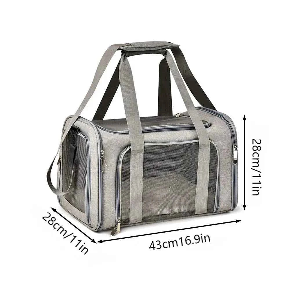 Collapsible Soft-Sided Pet Carrier for Cats and Dogs up to 15lbs