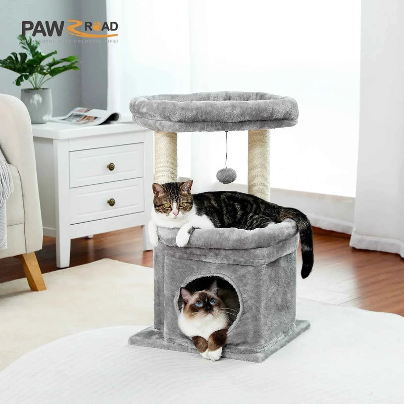 PEQULTI Cat Tree Tower with Condo and Sisal Scratching Posts