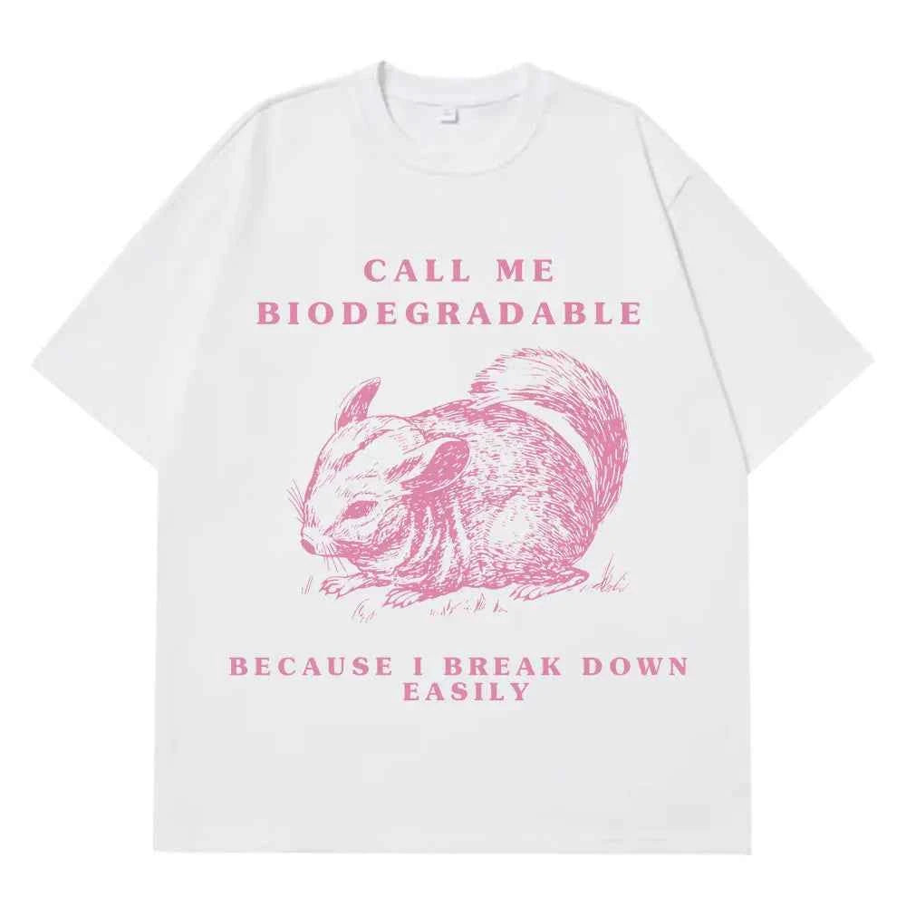 Chinchilla Funny Meme T Shirt Men Women Aesthetic Trend T-shirts Summer Short-sleeved Loose Casual Cotton Harajuku T-shirts