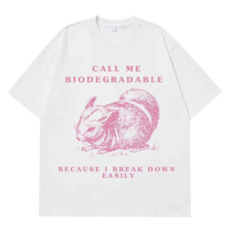 Chinchilla Funny Meme T Shirt Men Women Aesthetic Trend T-shirts Summer Short-sleeved Loose Casual Cotton Harajuku T-shirts