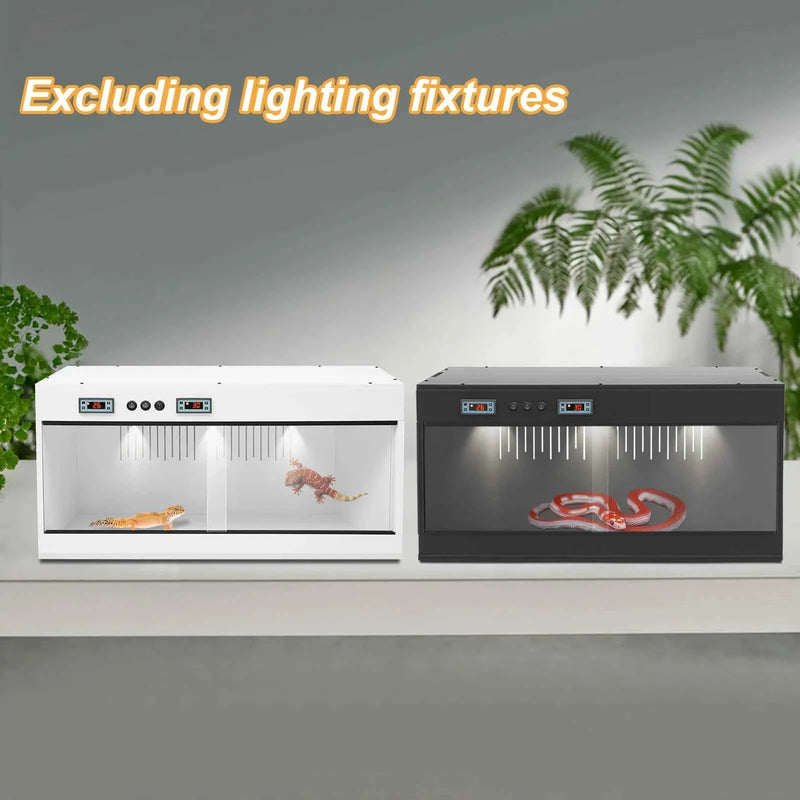 Reptile Lounge Habitat with Glass Sliding Door and Intelligent Thermostat 80*40*40cm Reptile Breeding Box LCD Reptile Pet  Box