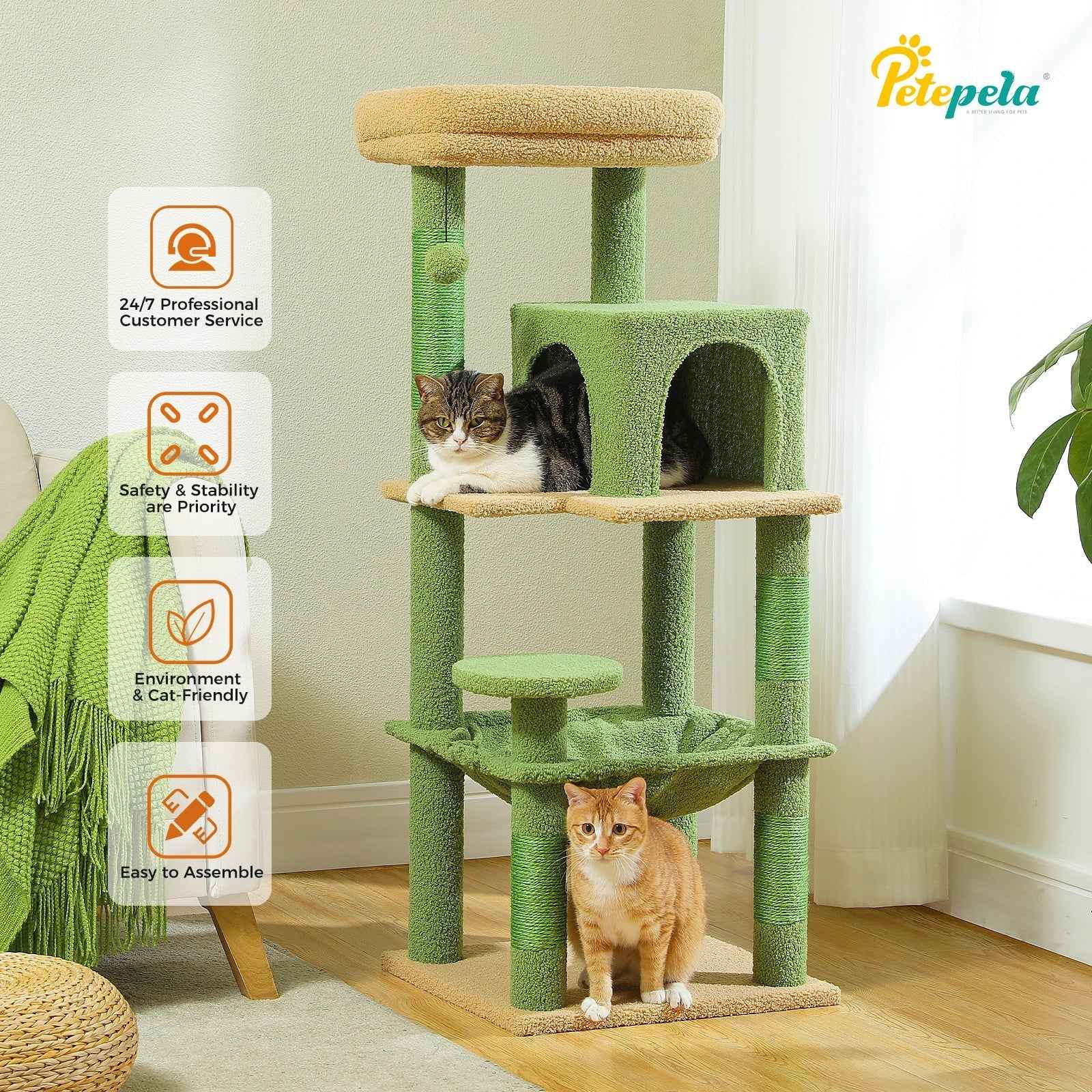 Petepela 5-Level Cat Tree Tower with Hammock and Condo