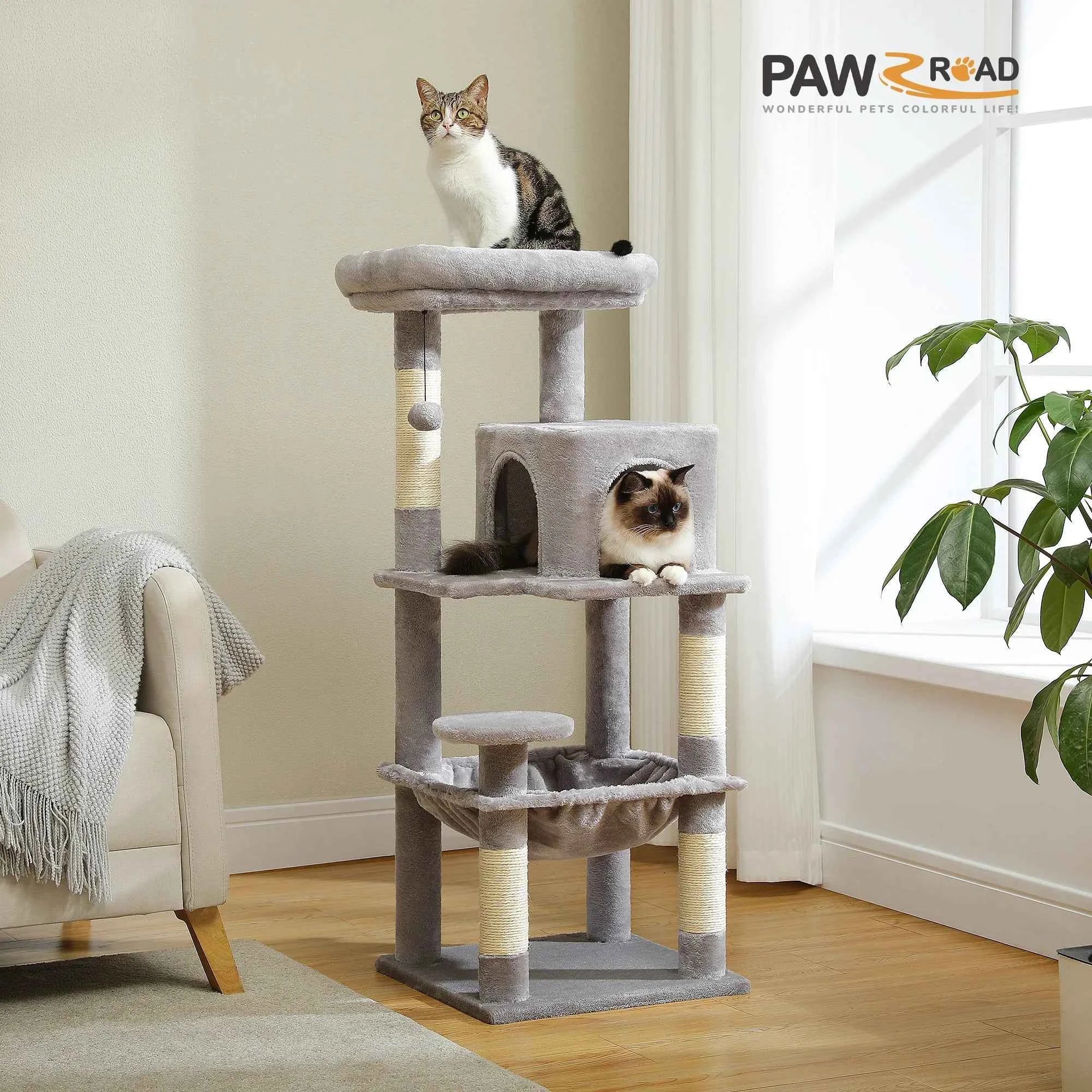 Petepela 5-Level Cat Tree Tower with Hammock and Condo