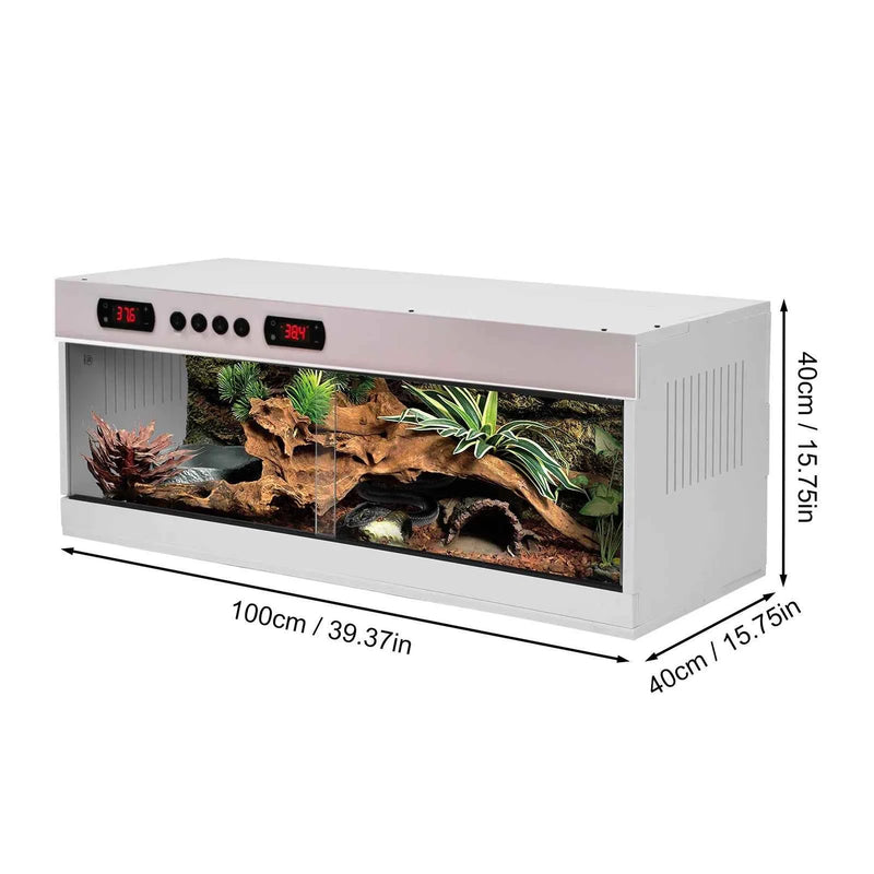 Stackable Reptile Terrarium, PVC Bearded Dragon Enclosure – Tempered Glass Tank for Amphibians Reptilians Arachnids Pets Habitat