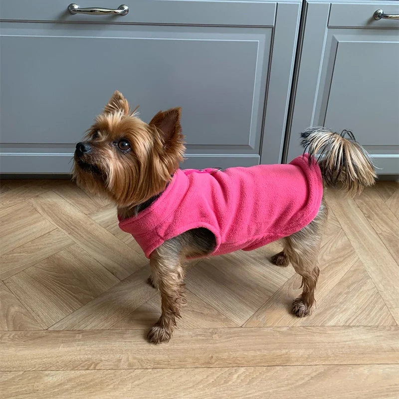 Warm Fleece Dogs Clothes Pet Dog Jacket Vest With D-Ring For Small Dog Cats Clothing French Bulldog Costumes Chihuahua Coat