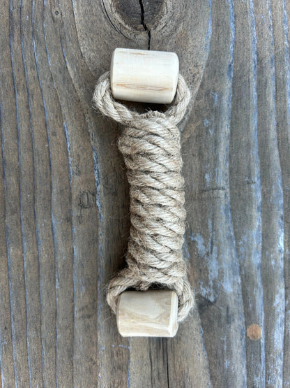 hemp rope + coffee wood toy rōmng