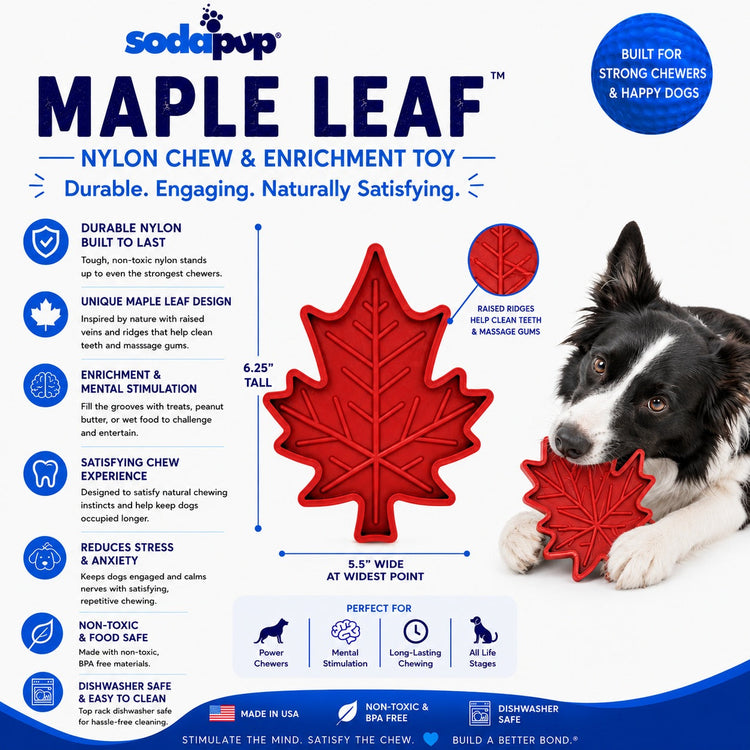 Canadian Maple Leaf Nylon Dog Chew Toy - Durable & USA Made