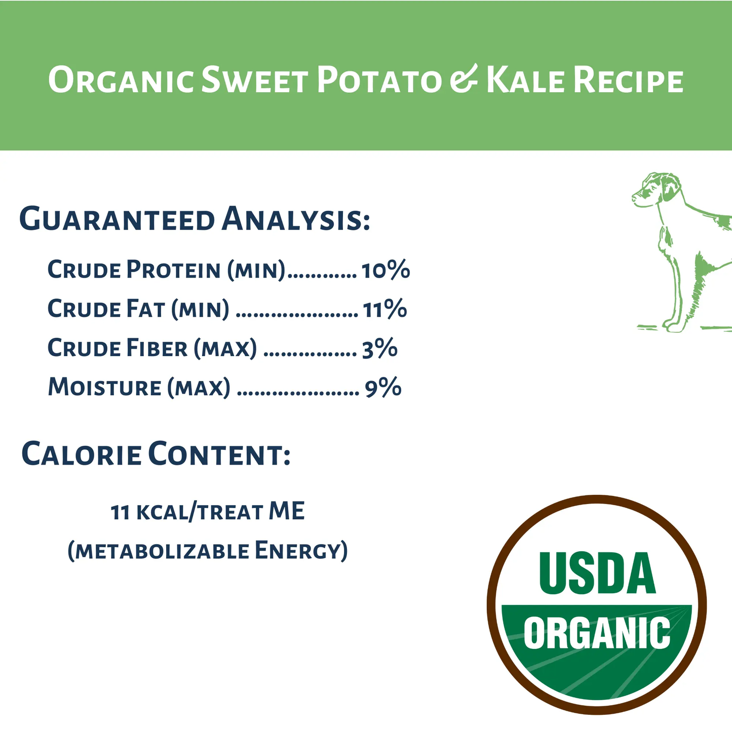 Dog Mamma's Organic Sweet Potato & Kale Recipe - USDA Organic Certified Dog Treats Dog Mamma's Organic Dog Treats