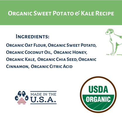 Dog Mamma's Organic Sweet Potato & Kale Recipe - USDA Organic Certified Dog Treats Dog Mamma's Organic Dog Treats