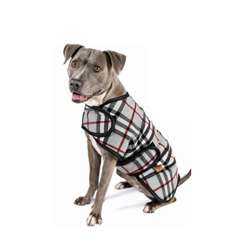 Steel Tartan Plaid Blanket Dog Coat