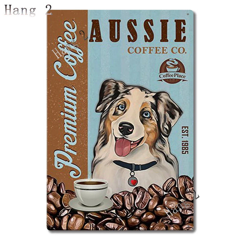 Aussie Metal Tin Sign Wall Decor Australian Shepherd Dog Bath Soap Poster Hanging Plaque Aluminum Signage Posters 8x12 Inch