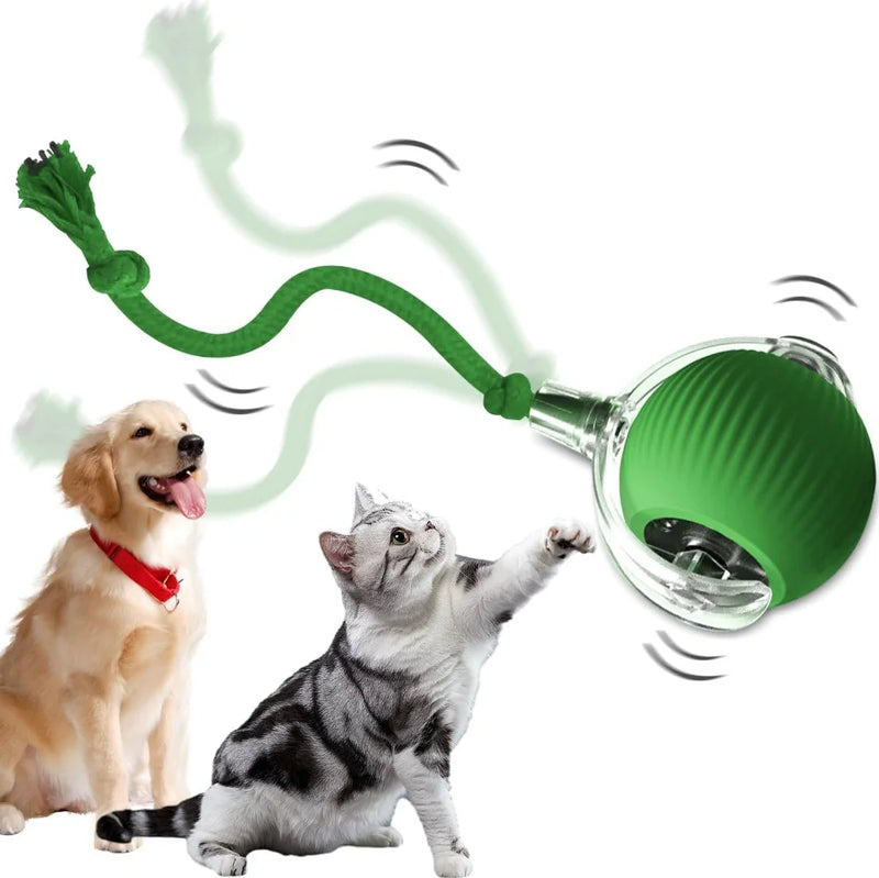 Pet Toy Ball with Tail Rope，Smart Automatic Pet Chase Ball Toy, Upgraded Speedy Tail Kitten Toy for Bored Indoor Adult Pets