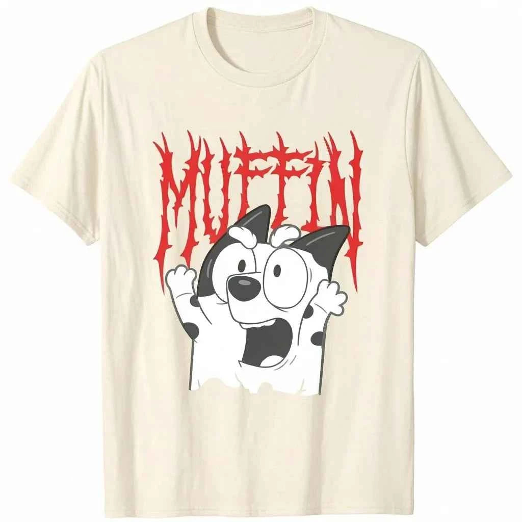 Muffin Metal White Heeler Emotions Grunge Scream T-Shirt Humor Funny Feeling Graphic Saying Tee Cute Dog Lover Short Sleeve Tops