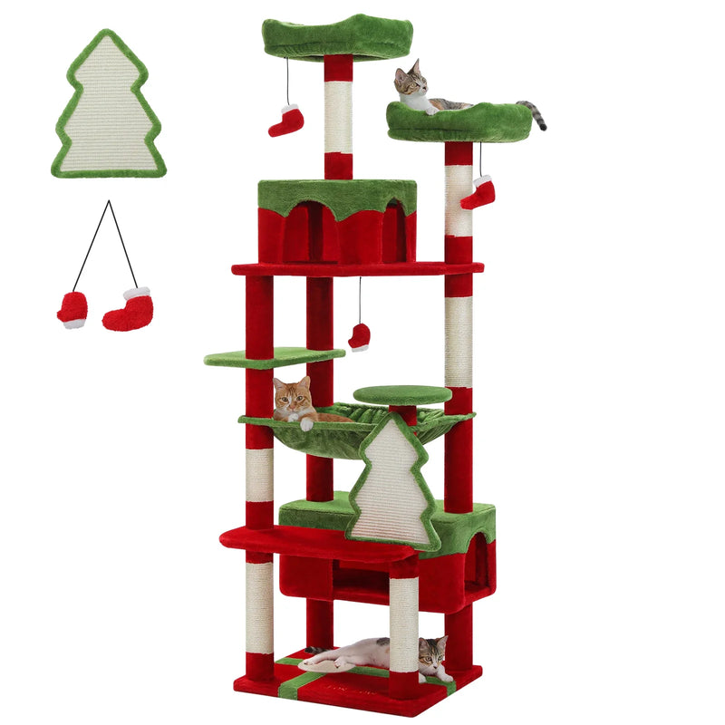 PAWZ Road Large Cat Tree Tower - 72" Multi-Level with Condo Grey