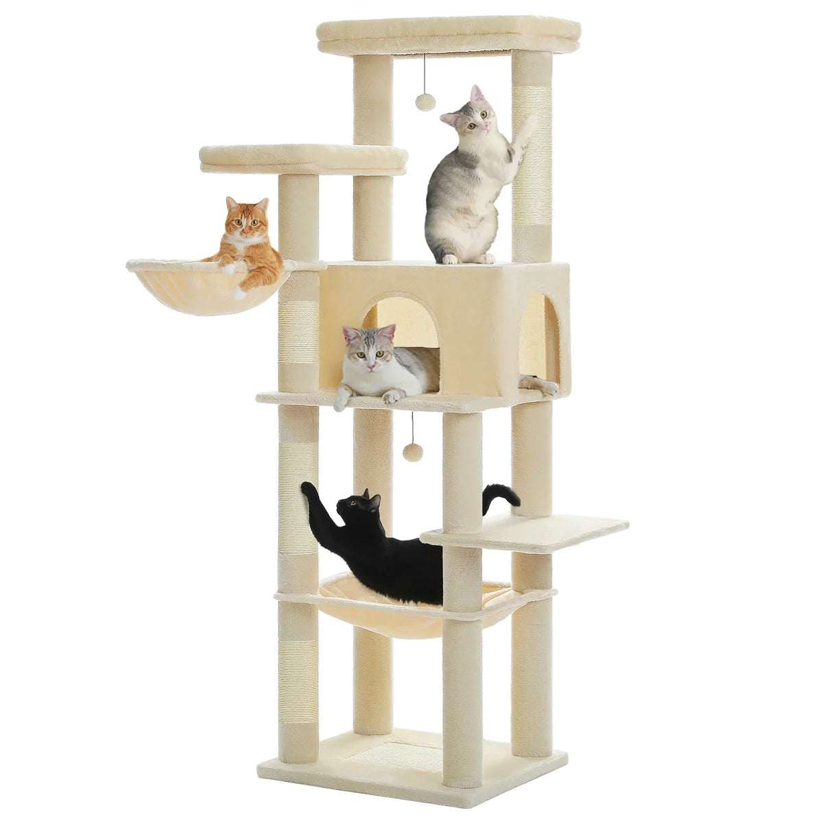 PAWZ Road Large Multi-Level Cat Tree - 186cm Wood Tower