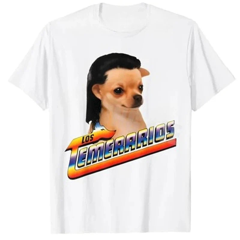 Los Temerarios Dog Funny T-Shirt Cute Y2k Dog Variation Brainrot Graphic Outfit Humorous Printed Tee Streetwear Clothing