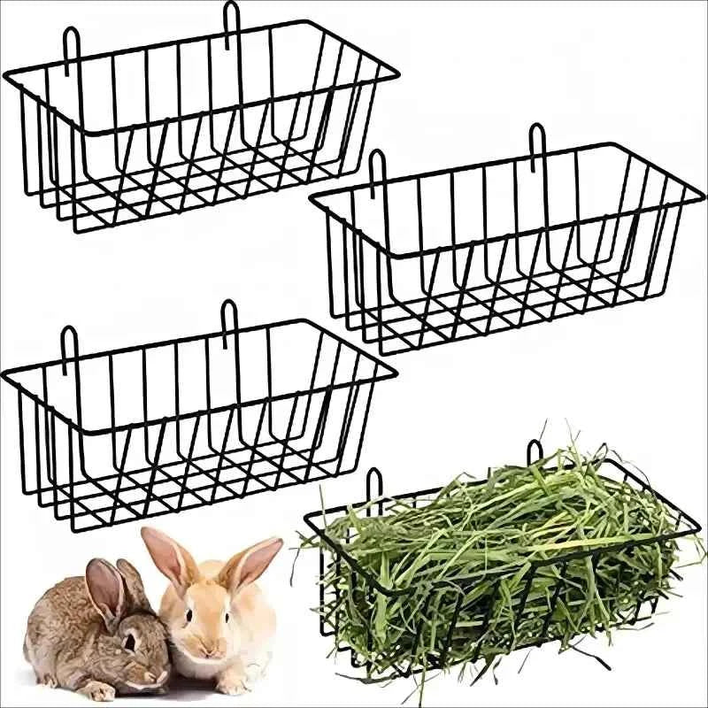 Metal Rabbit Hay Feeder Rack - 23x10x7.5cm Grass Holder