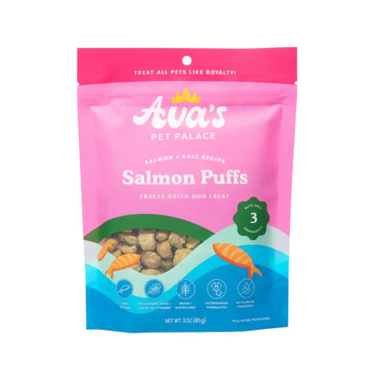 Ava's Pet Palace Freeze Dried Dog Treats - Salmon Puffs (3 oz) American Pet Supplies