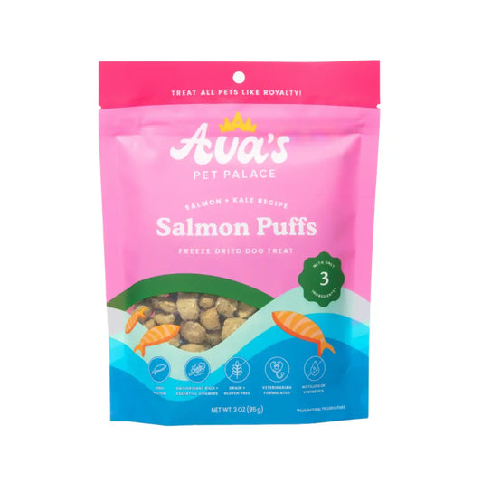 Ava's Pet Palace Freeze Dried Dog Treats - Salmon Puffs (3 oz) American Pet Supplies