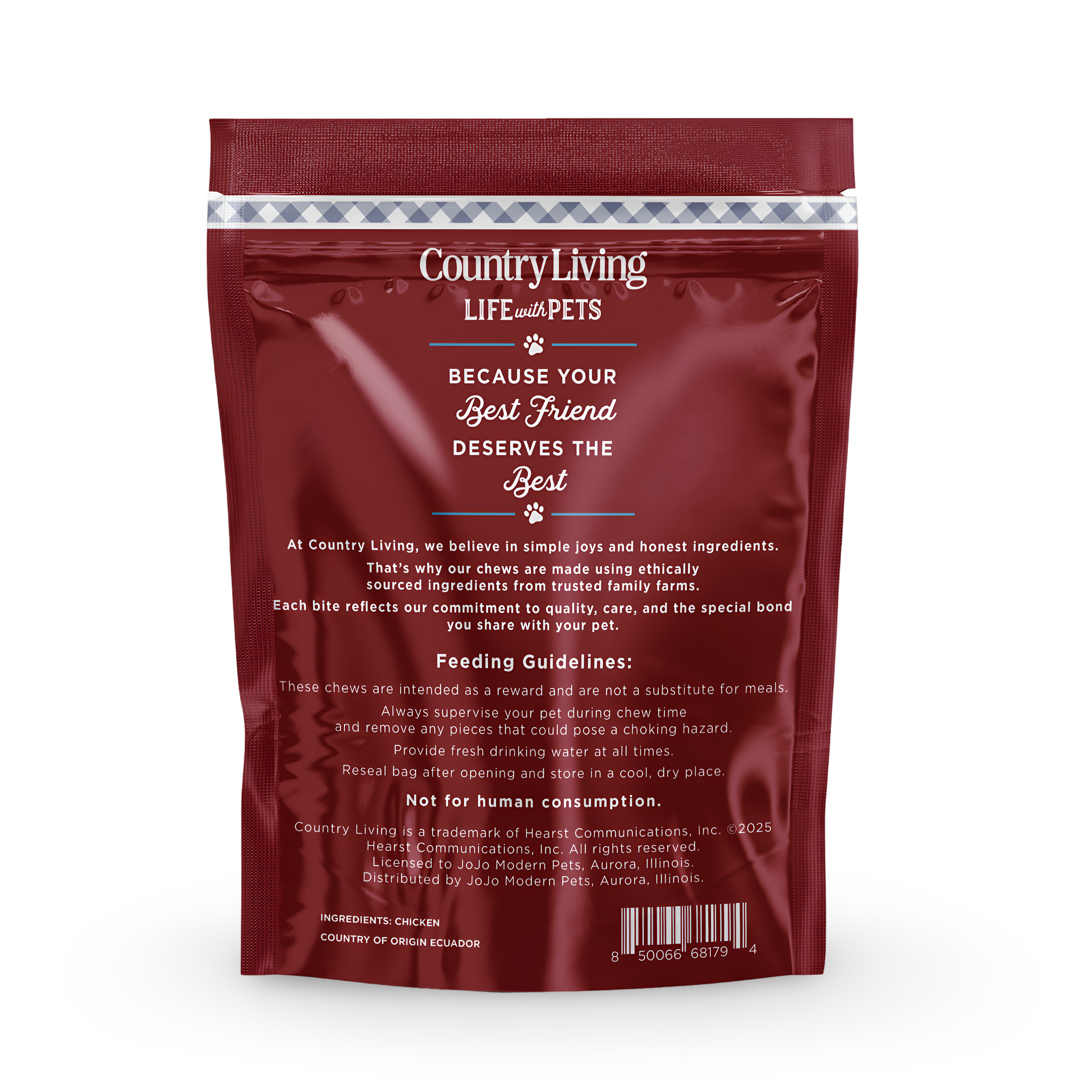 Country Living 4”-5” Beef Flavored Chicken Sausage Dog Treats – 15 Count Bag – Soft & Chewy, High-Protein Training & Reward Treats – Grain-Free, No Artificial Flavors or Preservatives American Pet Supplies