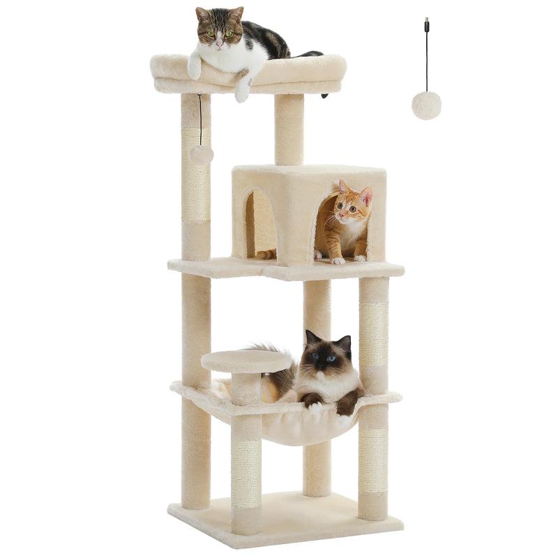 Petepela 5-Level Cat Tree Tower with Hammock and Condo