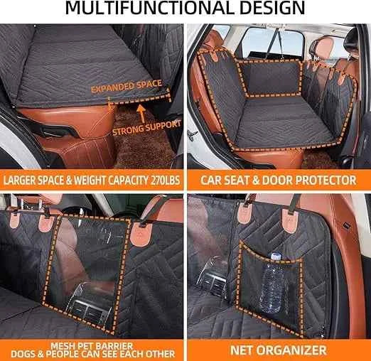 Hard Bottom Back Seat Extender Dog Hammock for Car