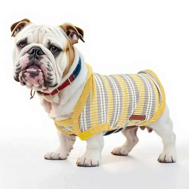 Dog Shirts Cotton Striped Puppy Sleeveless T-Shirts Spring Autumn Clothes for Small Dogs, Soft Breathable Stretchable Doggy Tee