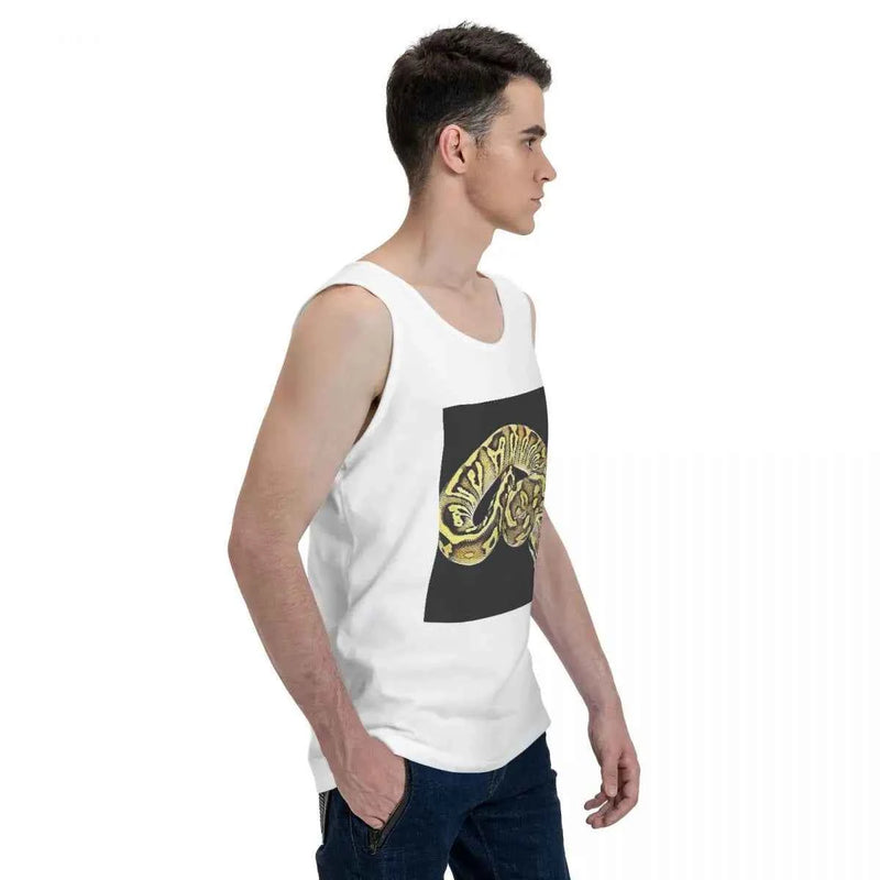 Ball Python Pastel Leopard 100% Cotton Men's Sweatshirt Vest Sleeveless Clothing Tees Men Tank Tops T-shirt