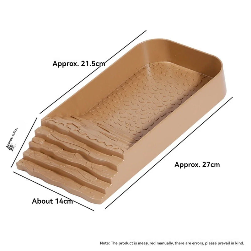 Reptile Bathing Pool Reptile Feeding Dish Water Bowl with Ramp Aquarium Ornament for Snake, Turtle, Bearded Dragon, Lizard Bath
