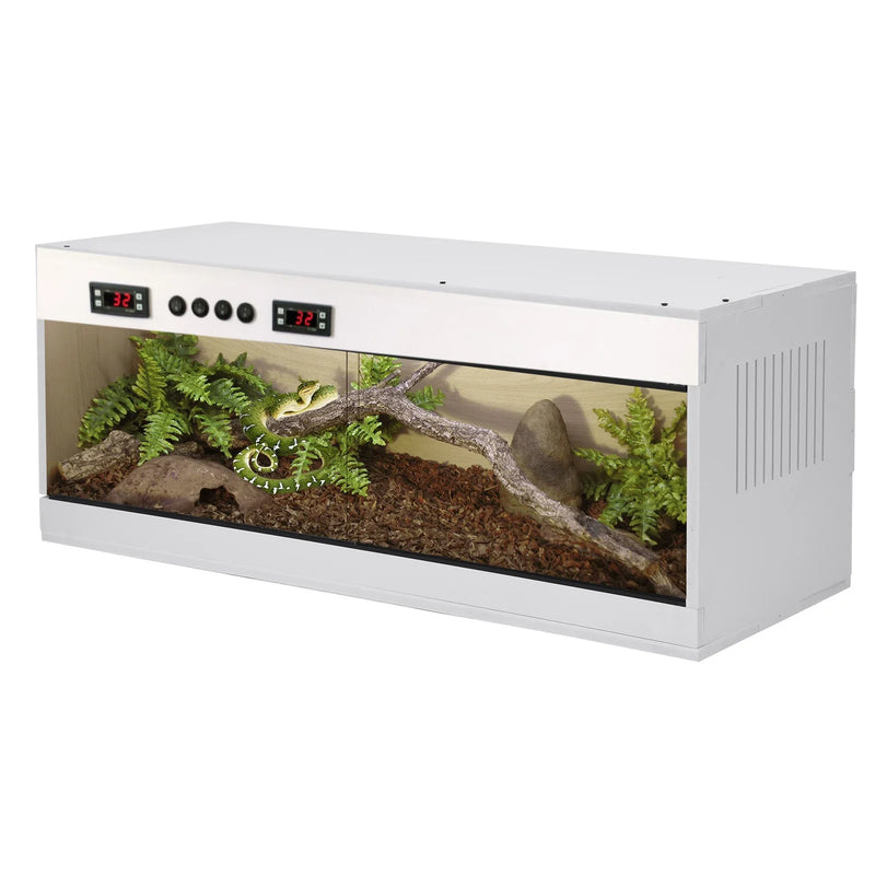 Stackable Reptile Terrarium, PVC Bearded Dragon Enclosure – Tempered Glass Tank for Amphibians Reptilians Arachnids Pets Habitat