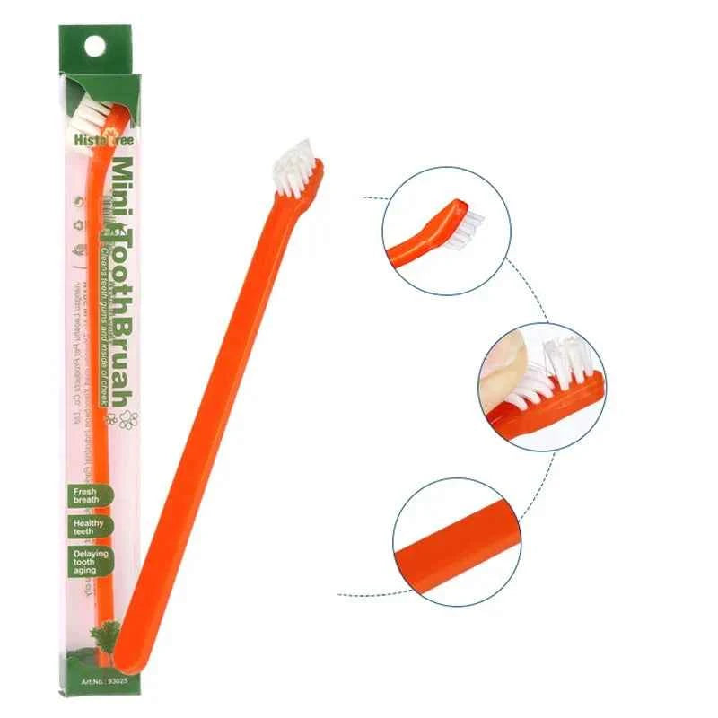 Vet Recommended Dog/Cat Toothbrush - Micro Head Teeth Cleaning Tool for Small Mouth Dogs Cats, 360° Gum Care Pet Dental Kit