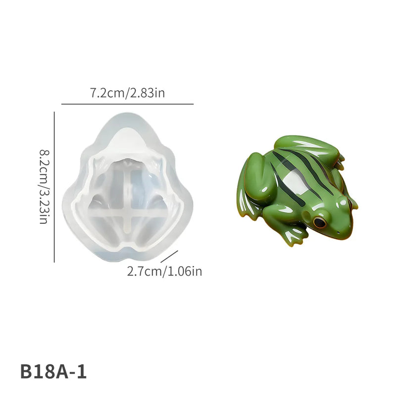 Reptile Resin Casting Silicone Mold - Turtle, Lizard & Frog DIY Plaster & Epoxy Mold for Mini Animal Figurines & Ornaments