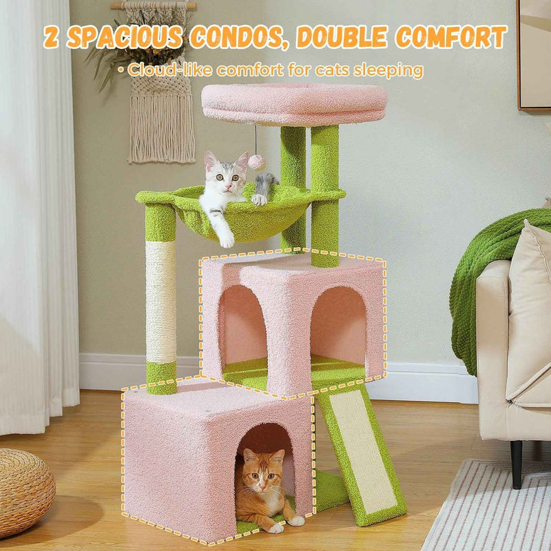 PAWZ Road Large Multi-Level Cat Tree with Condo and Hammock