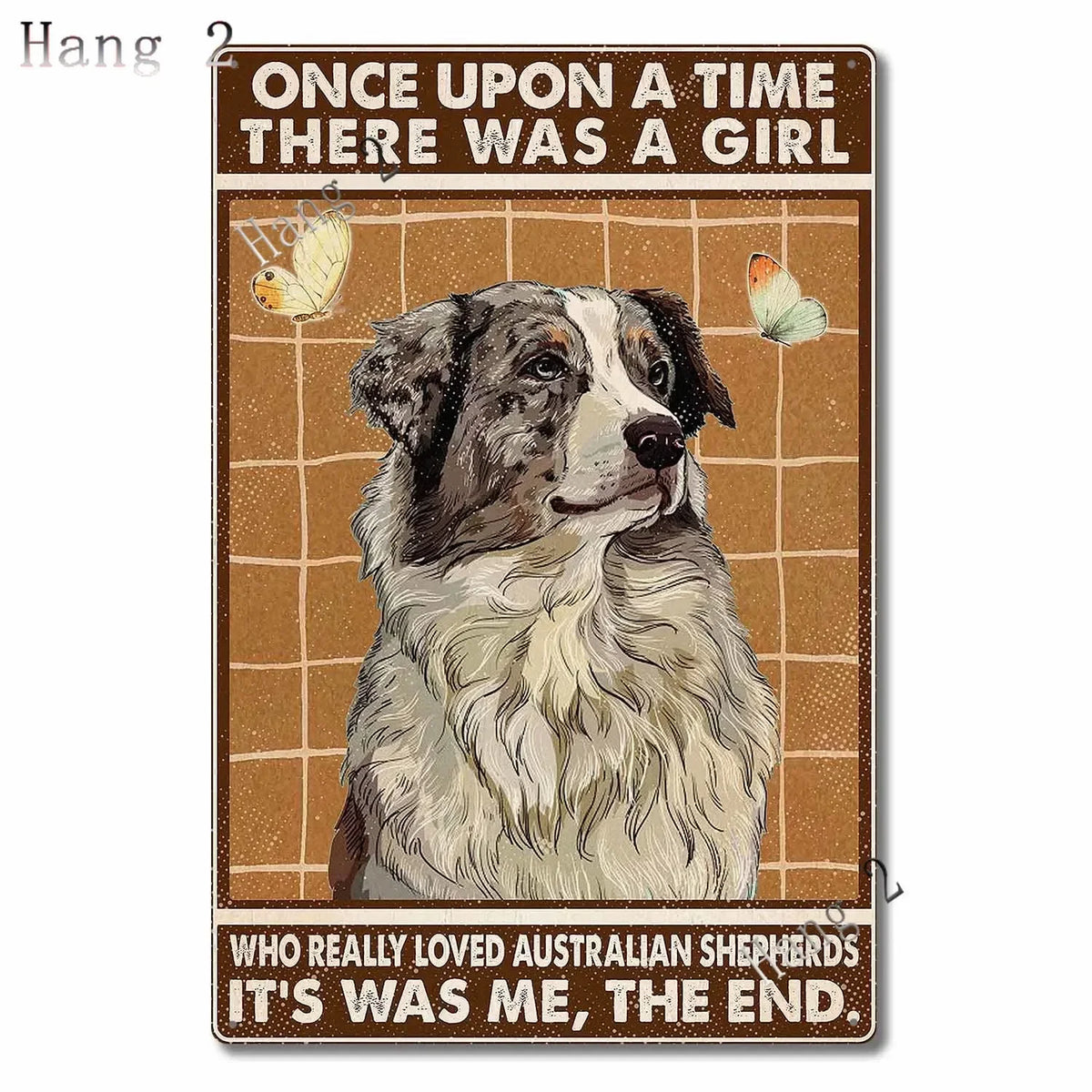 Aussie Metal Tin Sign Wall Decor Australian Shepherd Dog Bath Soap Poster Hanging Plaque Aluminum Signage Posters 8x12 Inch
