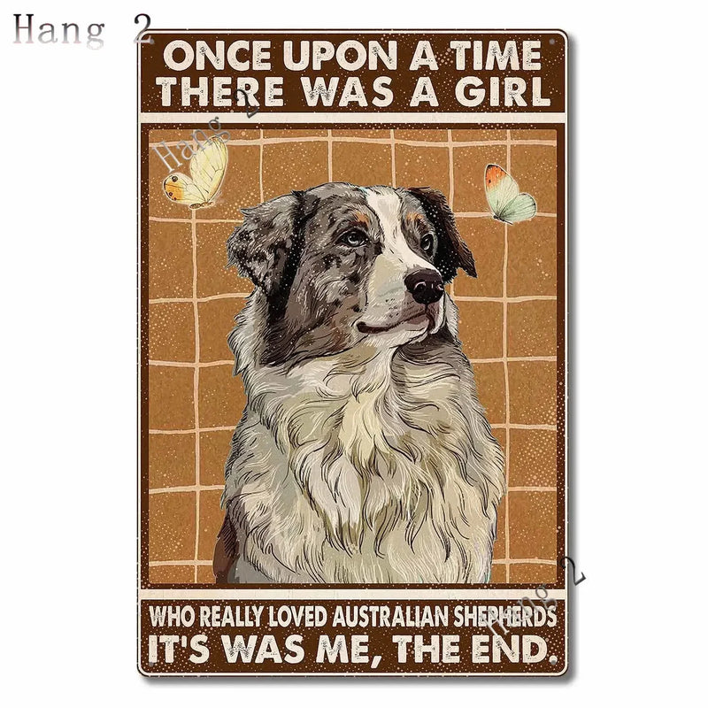 Aussie Metal Tin Sign Wall Decor Australian Shepherd Dog Bath Soap Poster Hanging Plaque Aluminum Signage Posters 8x12 Inch