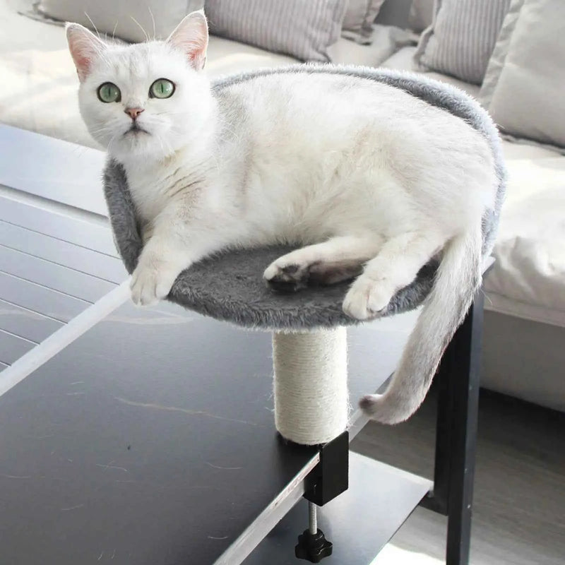 Cat Desk Bed 360 Rotating Hammock for Cat Desk Clamp Kitten Bed for Kittens Pets Animals Indoor Home Apartment Living Room