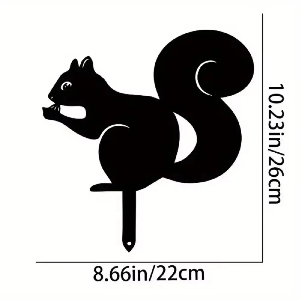 Hollow Wrought Iron Rabbit and Squirrel Garden Figurines