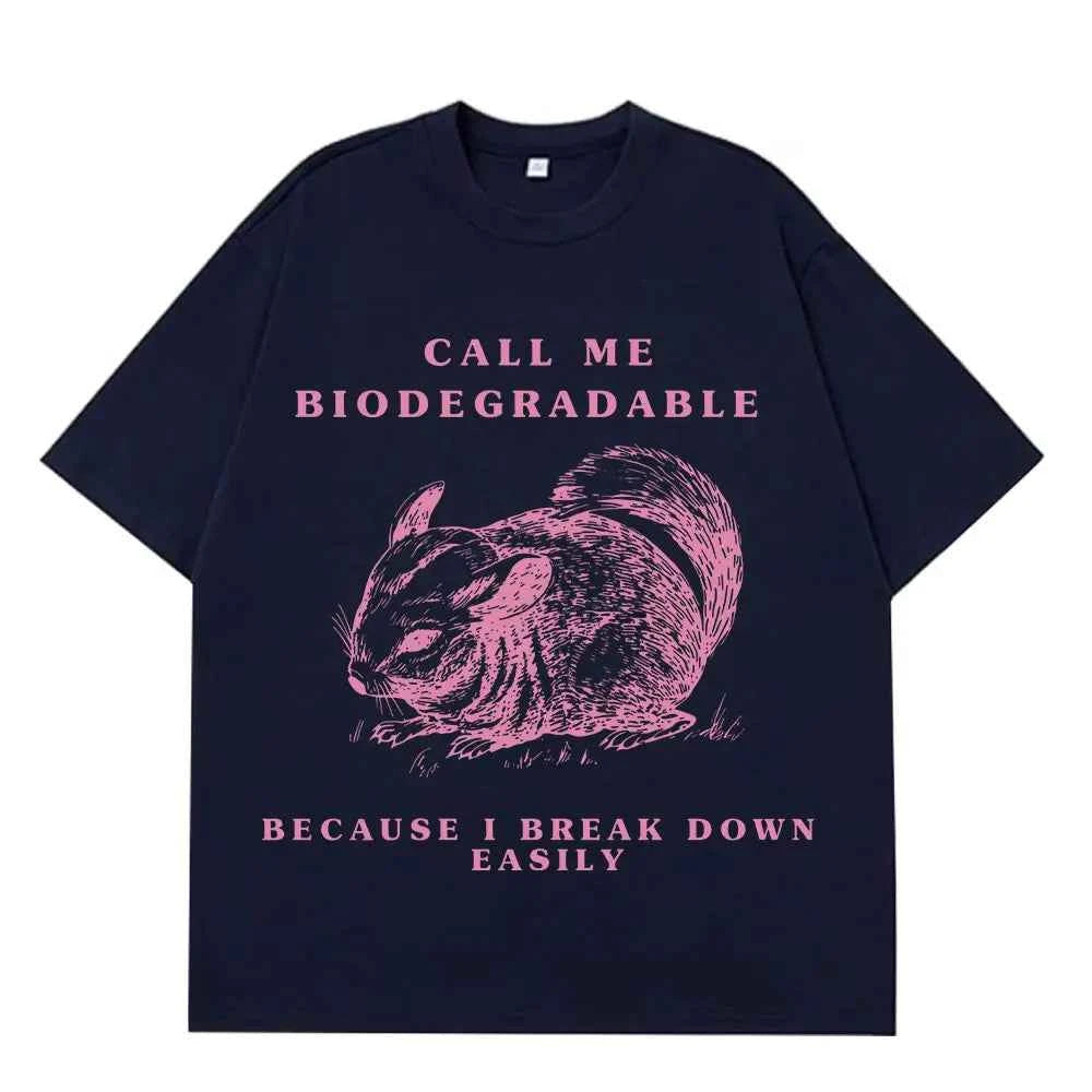 Chinchilla Funny Meme T Shirt Men Women Aesthetic Trend T-shirts Summer Short-sleeved Loose Casual Cotton Harajuku T-shirts