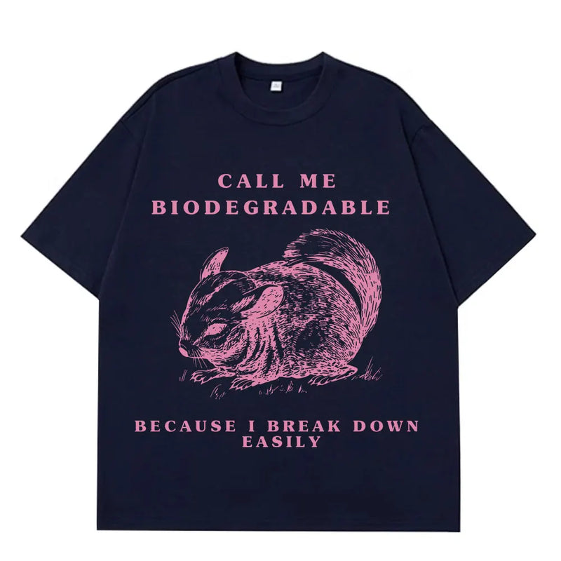 Chinchilla Funny Meme T Shirt Men Women Aesthetic Trend T-shirts Summer Short-sleeved Loose Casual Cotton Harajuku T-shirts