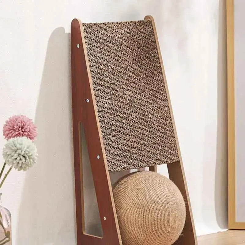 Natural Sisal Cat Scratcher Toy with Ball - 15.75" Durable Board