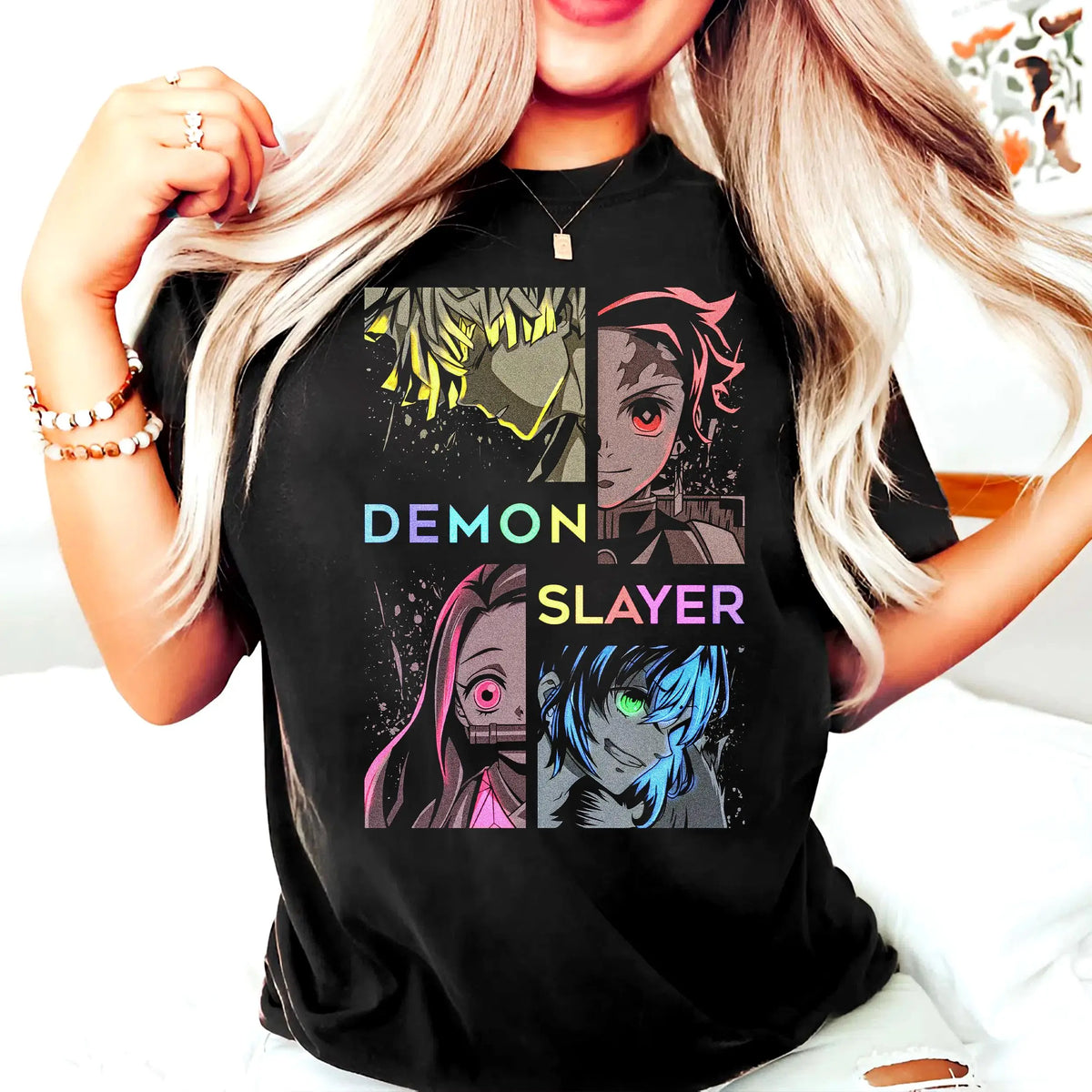 2026 Latest Demon Slayer T-Shirt Tanjiro Nezuko Zenitsu Inosuke Anime Graphic Tee, Kimetsu No Yaiba Shirt
