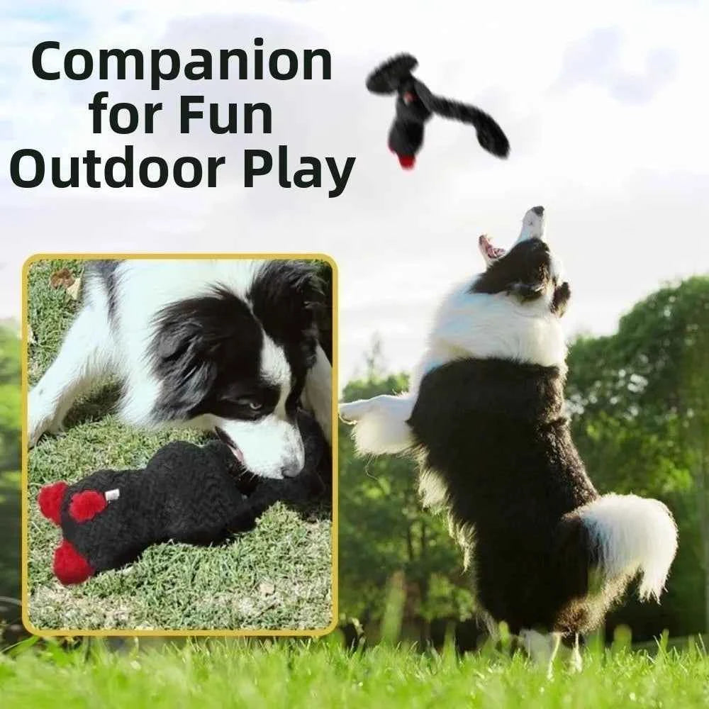 Long Eared Rabbits Pet Plush Toys Bite-Resistant Stuffed Animal Dog Chew Toys Tooth Cleaning Soft Squeaky Dog Toys