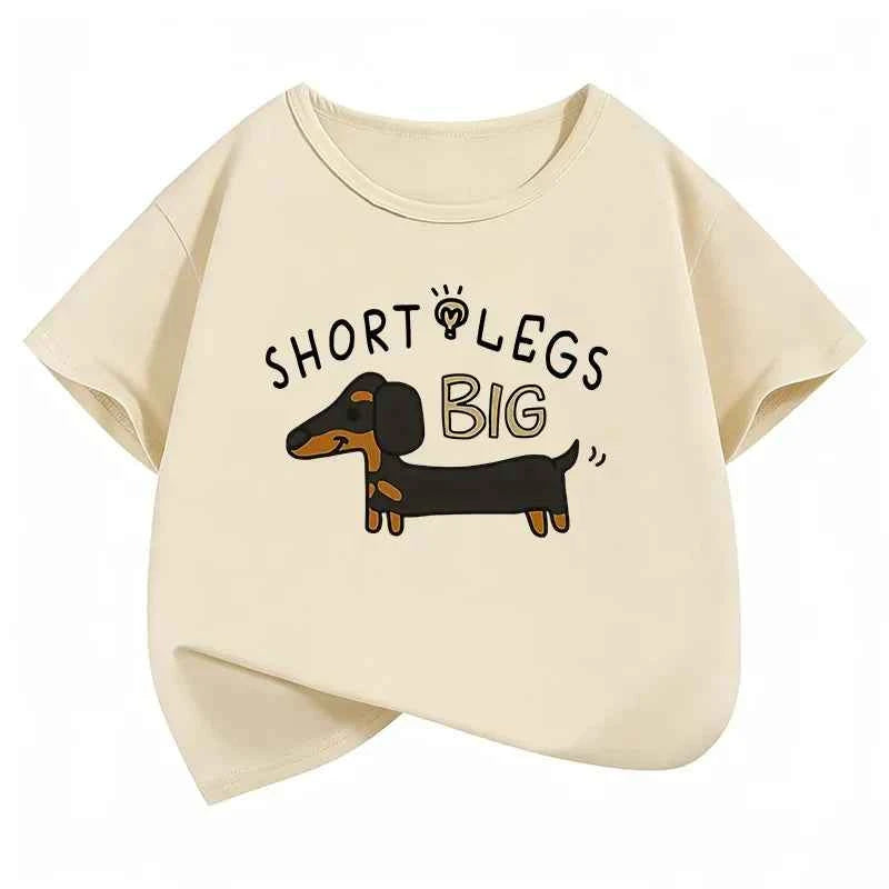 Fashion Dachshund Dog Design T-Shirt Printed T Shirt Boys Girls Summer Clothes Short Sleeve Tops T-Shirts Cute Clothing Kids