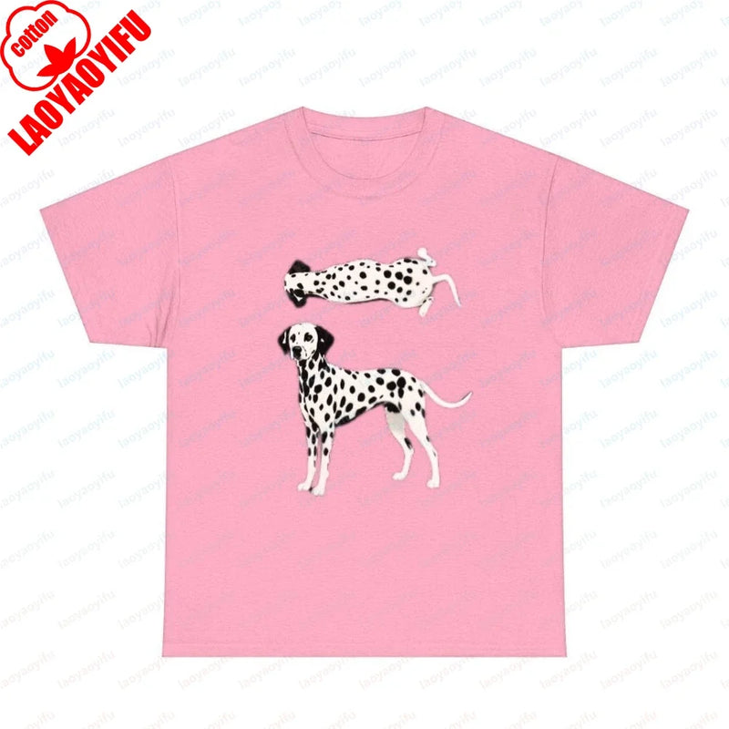 Dalmatian Pet Cotton Tee Dog Lover Vintage Classic Fashion Streetwear Dog Dad Lovely Summer Outdoors Breathable Men's Clothing