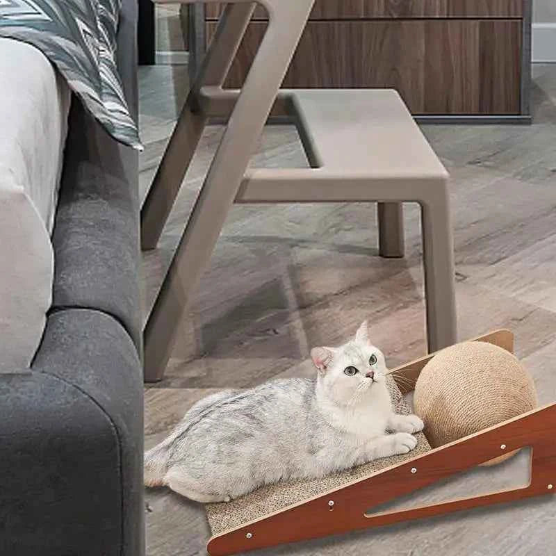 Natural Sisal Cat Scratcher Toy with Ball - 15.75" Durable Board